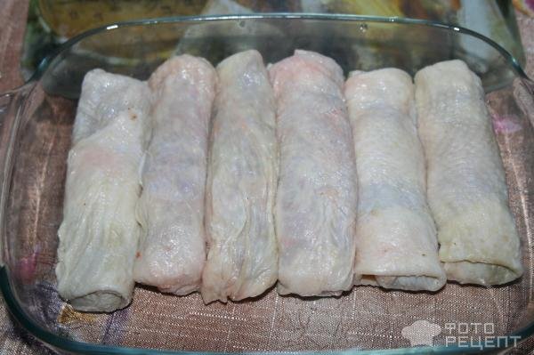 Рецепт: Колбаски куриные - в оболочке из куриной кожи