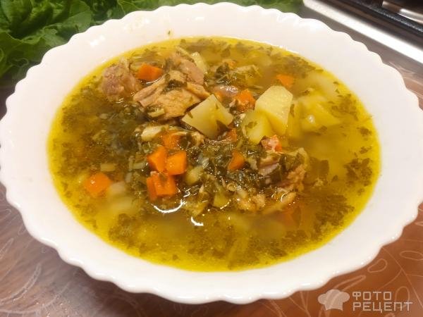 Рецепт: Суп летний из ревеня - и стебли и листья
