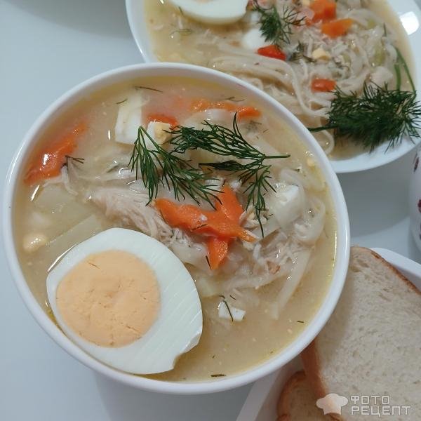 Рецепт: Удон с овощами и курицей - Суп с лапшой удон с курицей, яйцом и овощами. Ужин в азиатском стиле.