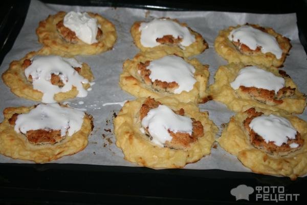 Рецепт: Ватрушки картофельные - с куриным фаршем