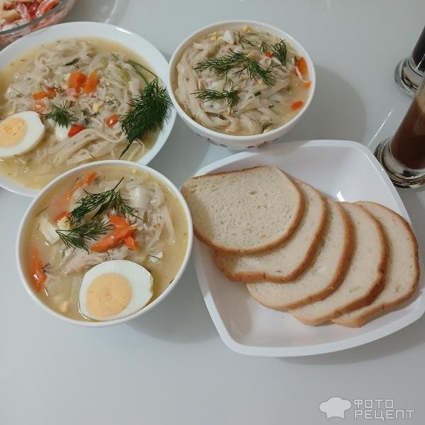 Рецепт: Удон с овощами и курицей - Суп с лапшой удон с курицей, яйцом и овощами. Ужин в азиатском стиле.