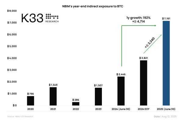 Фонд суверенного богатства Норвегии увеличивает BTC Cath -By Proxy