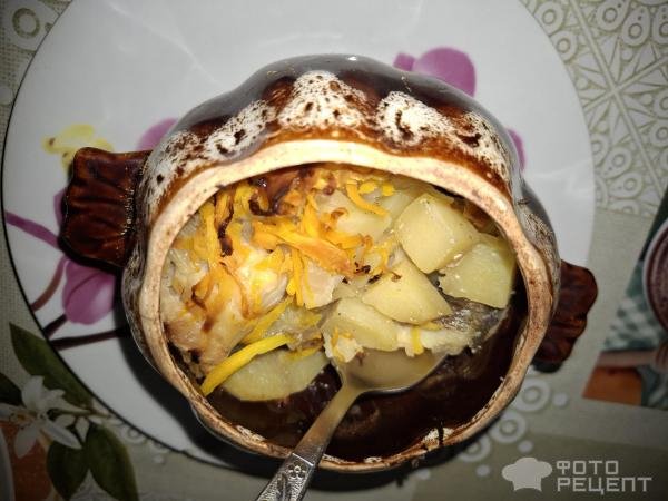 Рецепт: Филе минтая запеченое с картофелем - Вкусная диета.