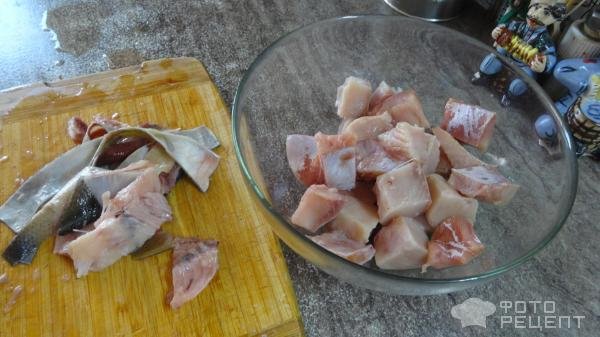 Рецепт: ХЕ из стейков кеты - Очень нежное и вкусное блюдо.