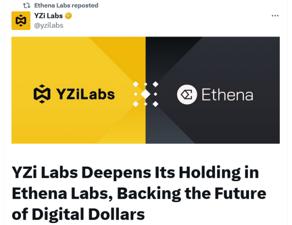 Labs yzi Deeping в эмитенте Stablecoin Ethena