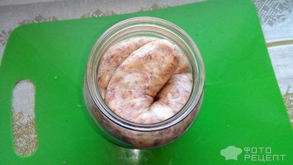 Рецепт: Домашняя свиная колбаса в банке - для длительного хранения