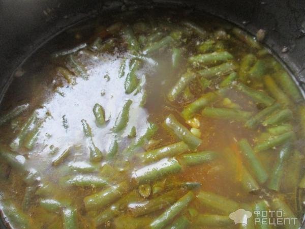 Рецепт: Суп с соевыми бобами и зеленой фасолью - на курином бульоне, но можно и постный вариант