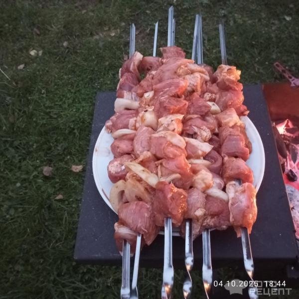 Рецепт: Шашлык из свиной шейки - Сочный и вкусный шашлык