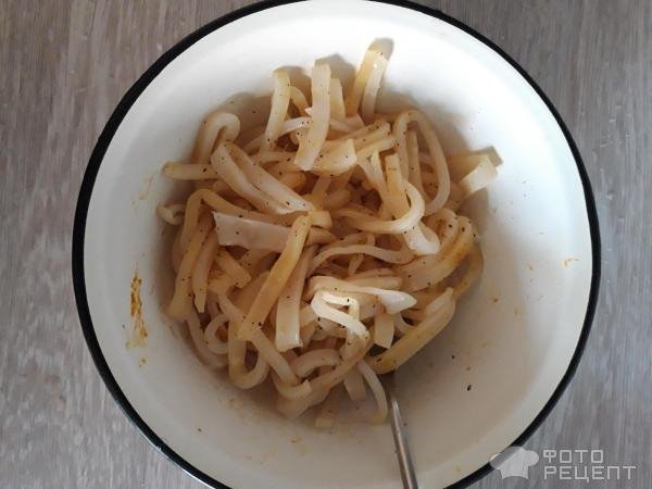 Рецепт: Кальмары жареные с луком - Полезный морепродукт для всей семьи! Рецепт: Кальмары жареные с луком - Полезный морепродукт для всей семьи!