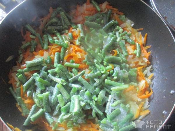 Рецепт: Суп с соевыми бобами и зеленой фасолью - на курином бульоне, но можно и постный вариант