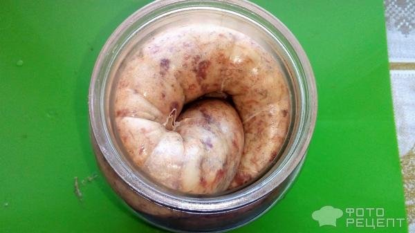 Рецепт: Домашняя свиная колбаса в банке - для длительного хранения