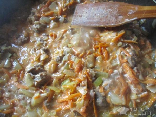 Рецепт: Тушеное легкое в сметане - бюджетное блюдо Рецепт: Тушеное легкое в сметане - бюджетное блюдо