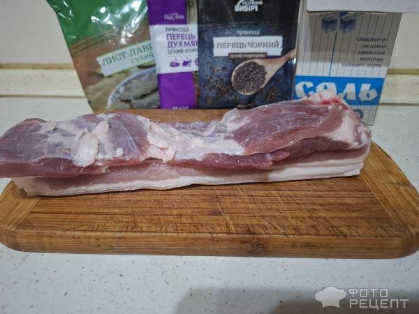 Рецепт: Домашнее соленое сало - Готовлю с любовью.