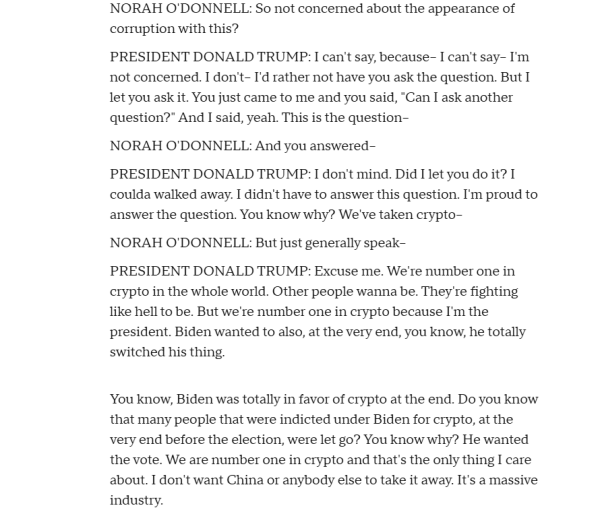 Белый дом защищает помилование Трампом основателя Binance CZ