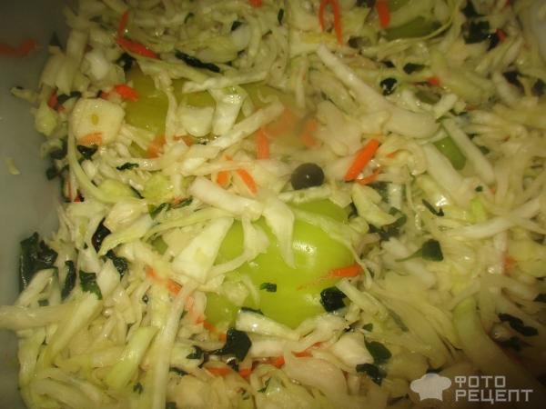 Рецепт: Квашеные перцы фаршированные капустой - быстрый рецепт