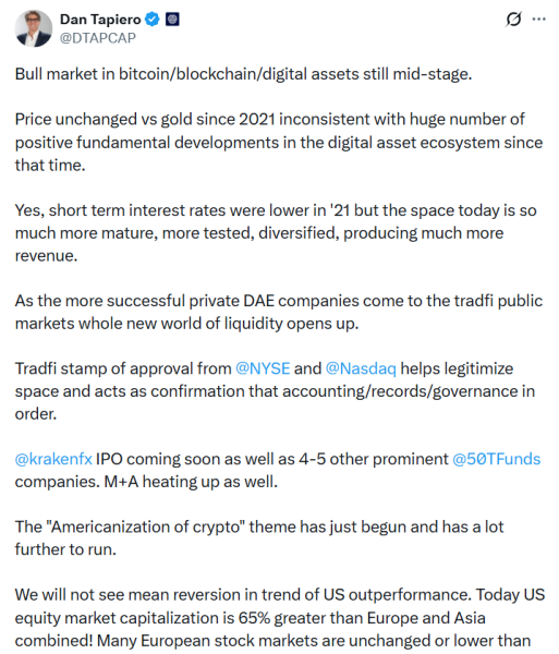 IPO Kraken, сделки M&A возобновляют «средний этап» цикла Crypto: управляющий фондом IPO Kraken, сделки M&A возобновляют «средний этап» цикла Crypto: управляющий фондом