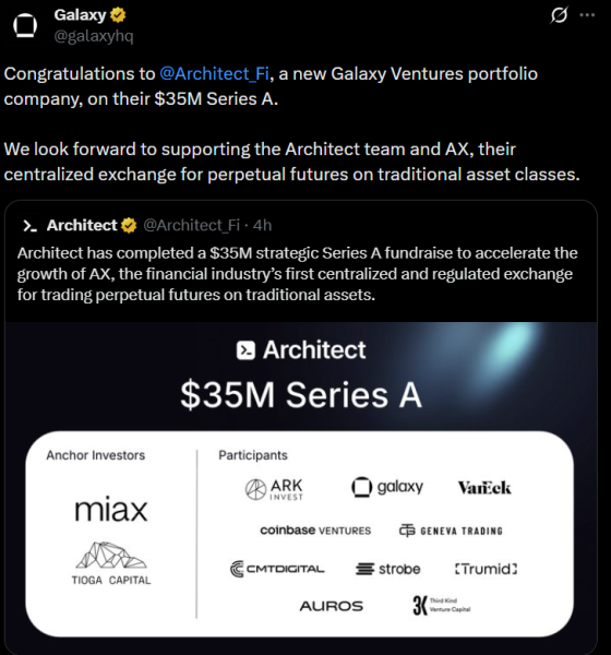 Бретт Харрисон привлекает 35 миллионов долларов для платформы институциональных деривативов Бретт Харрисон привлекает 35 миллионов долларов для платформы институциональных деривативов