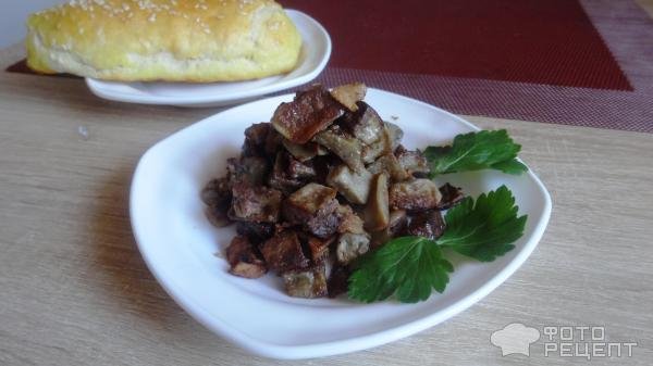 Рецепт: Баклажаны с выжарками - Очень сытно и вкусно.