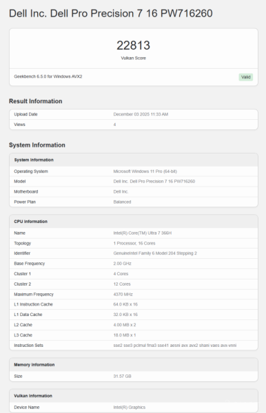 Встроенная графика Intel Core Ultra 7 366H превзошла GTX 1050 Ti (3 фото)