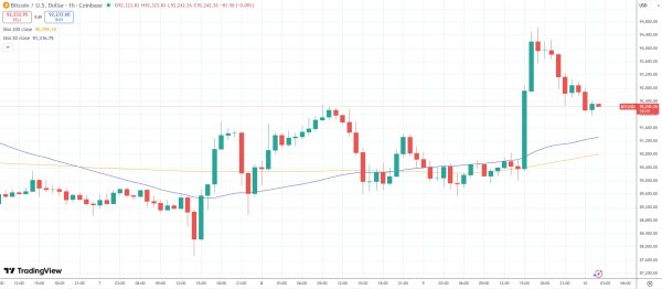 Биткоин достиг 3-недельного максимума в $94 625 на фоне изменения настроений