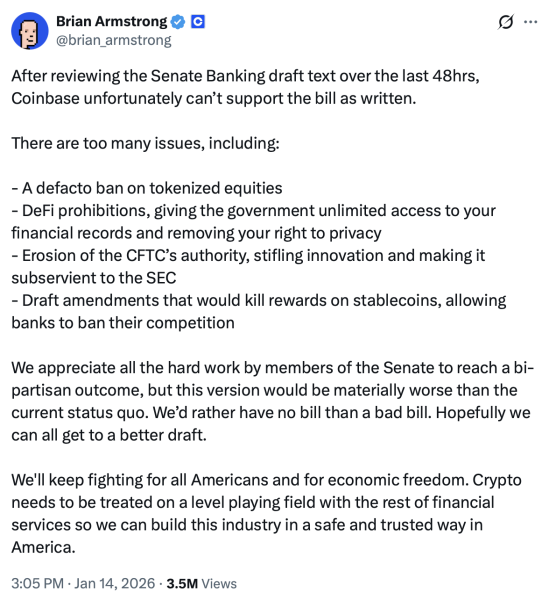 Белый дом созывает банки и криптовалютные компании на фоне тупика Закона CLARITY