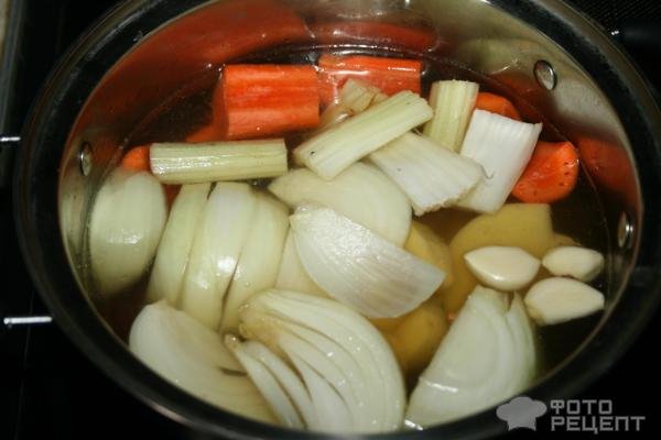 Рецепт: Кабачковый суп-пюре - с сухим грибным бульоном