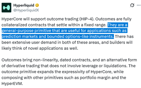 Ажиотаж вырос на 20% после того, как гиперликвид поддержал рынки прогнозов