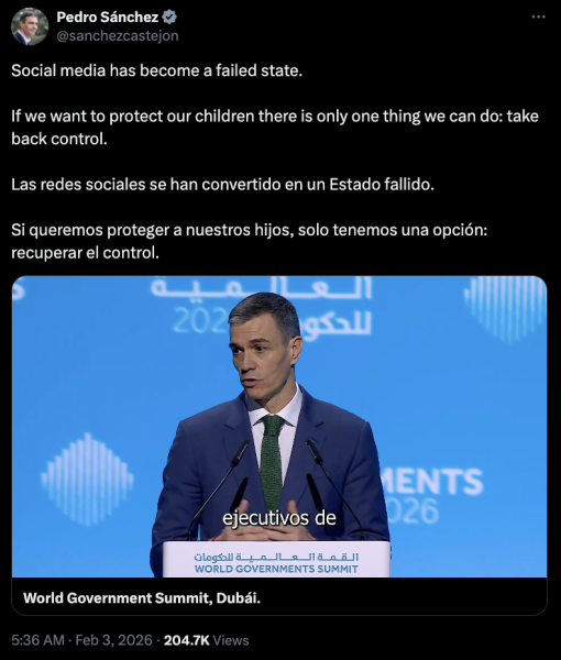 Испания последует примеру Великобритании и планирует запретить социальные сети для детей до 16 лет