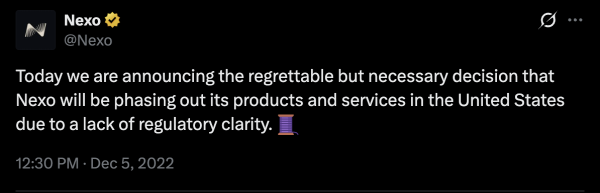 Nexo перезапускает криптовалютную платформу в США Nexo перезапускает криптовалютную платформу в США