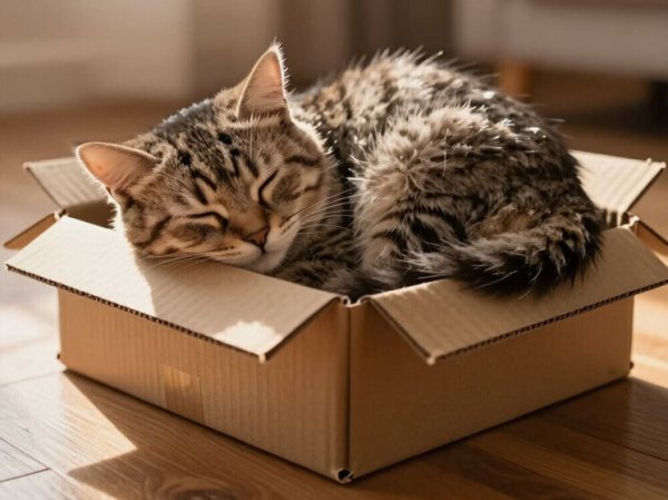 Почему кошки любят коробки