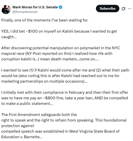 Калши запретил троим американским кандидатам из-за инсайдерских ставок на выборах