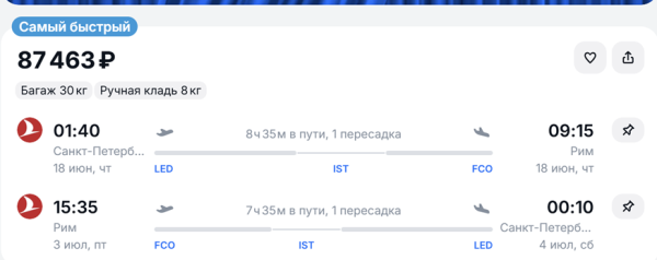 У туристов есть возможность улететь в Европу за 13 тысяч рублей